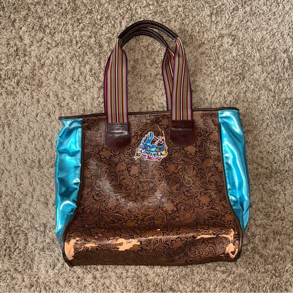 Consuela Tooled Leather Tote Bag Lightly Damaged - Picture 1 of 5
